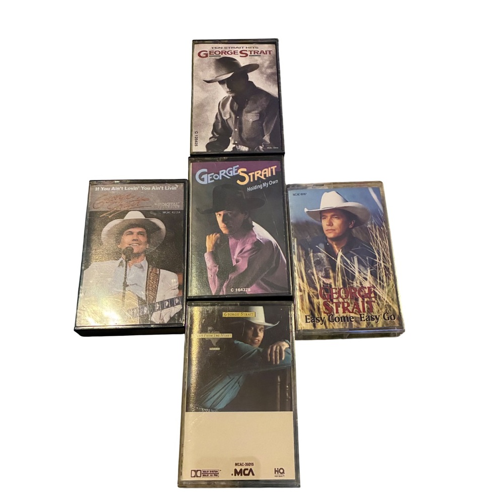 80’s & 90’s George Strait Cassettes Lot of 5 Good Condition In Original Case